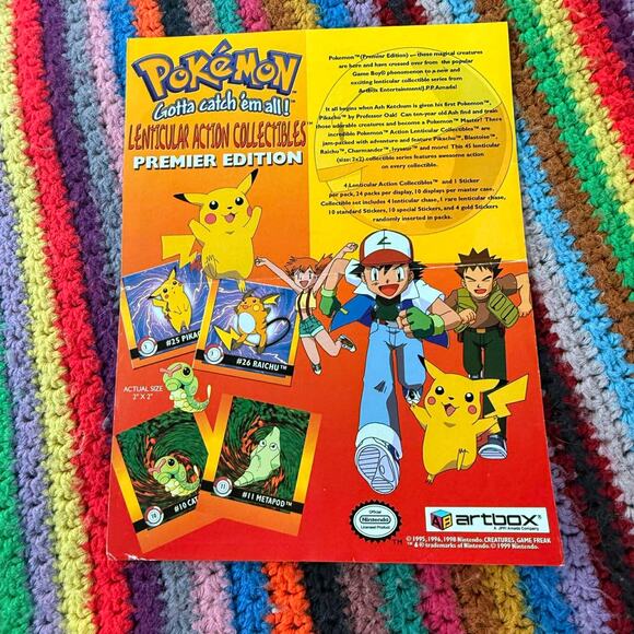 Pokemon Artbox Other - 1999 Pokemon Artbox Action Flipz Promo Sales Insert Flyer - Ash Pikachu Rare Ad